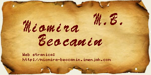 Miomira Beočanin vizit kartica